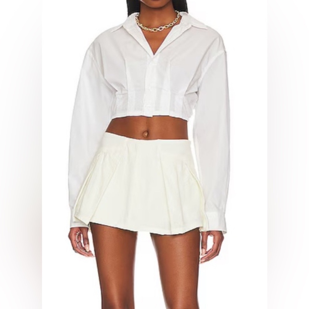 Free People HeartbreakerSkort Size 6 White Cream Pleated Mini